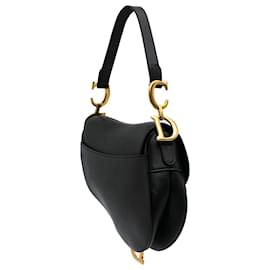 Dior-Dior Black Grained Calfskin Saddle Bag-Black