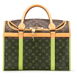 Louis Vuitton-Louis Vuitton Brown Monogram Sac Chien Pet Carrier 40-Brown
