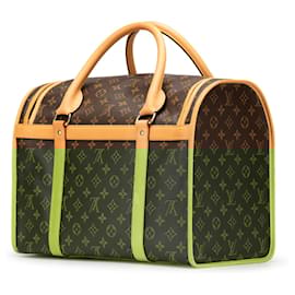 Louis Vuitton-Louis Vuitton Brown Monogram Sac Chien Pet Carrier 40-Brown