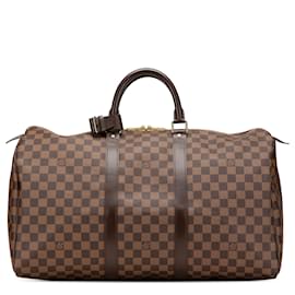 Louis Vuitton-Louis Vuitton Brown Damier Ebene Keepall 50-Brown