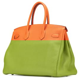 Hermès-Hermès Orange Clemence Birkin Retourne 35-Orange