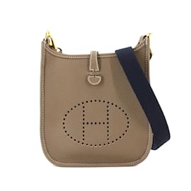 Hermès-Sac à bandoulière Hermes Evelyne TPM Amazon-Bleu,Taupe