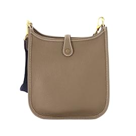 Hermès-Sac à bandoulière Hermes Evelyne TPM Amazon-Bleu,Taupe