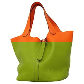 Hermès-Sac à main Hermes Picotin MM en orange-Orange