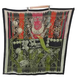 Hermès-Hermes Carre 90 Lujo Criollo Cashmere and Silk Scarf-Multiple colors