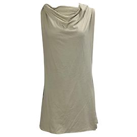 Vestido mini drapeado Toga en algodón oliva de Rick Owens Verde Verde oliva