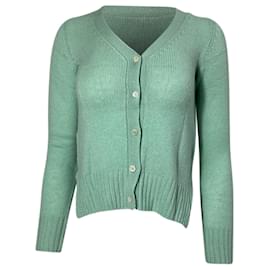 Prada-Prada Buttoned Cardigan in Green Cashmere -Green