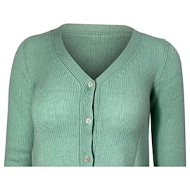 Prada-Prada Buttoned Cardigan in Green Cashmere -Green