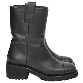 Chanel 2020 Interlocking CC Logo Moto Boots in Black Leather Black