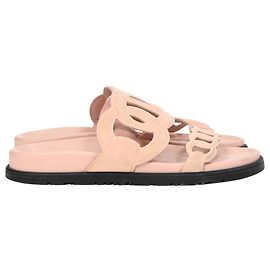 Hermès Extra Sandals in Pink Suede  Brown Pink