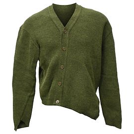 Comme Des Garcons Cardigan assimétrico Comme Des Garçons em lã verde Verde Verde oliva