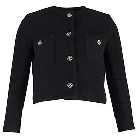 Jaqueta de tweed preta em algodão Ba&sh Meredith Preto