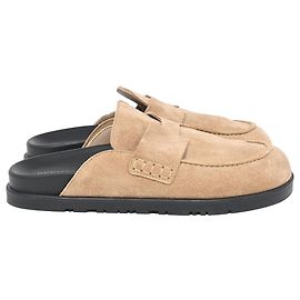 Mules Hermès Go em camurça bege Bege
