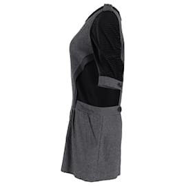 Autre Marque-Vanessa Bruno Layered Mini Dress in Grey and Black Wool-Grey