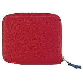 Mini portafoglio in seta Azap Compact di Hermès Rosso