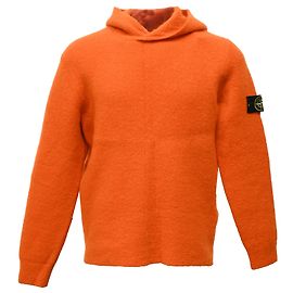 Stone Island Double Face Strick-Hoodie in orange Mohair Orange