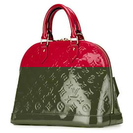 Louis Vuitton-Louis Vuitton Monogram Vernis Alma PM Handbag M91693-Red