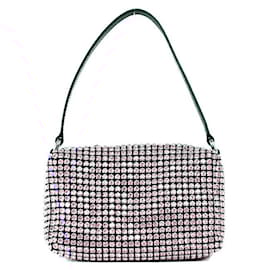 Autre Marque-Alexander Wang HEIRESS Rhinestone Mesh Mini Handbag-Yellow