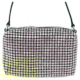 Autre Marque-Alexander Wang HEIRESS Rhinestone Mesh Mini Handbag-Yellow