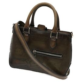 Berluti Leather Men's 2WAY Handbag Dark Brown Brown