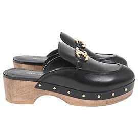 Mules Clog Cleome en cuir noir de Salvatore Ferragamo Noir