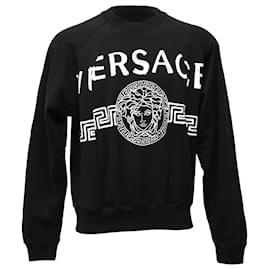 Versace- Versace Medusa Logo Sweater in Black Cotton-Black