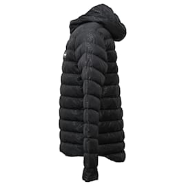 Versace-Versace Printed Zipped Down Jacket in Black Polyamide-Black