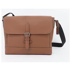 Coach-Coach Hudson Leather Messenger Bag Brown-Brown