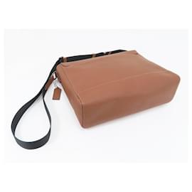 Coach-Coach Hudson Leather Messenger Bag Brown-Brown
