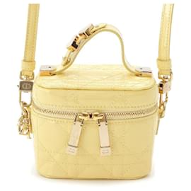 Dior-Dior Micro Cannage Enamel Heart Charm 2way Vanity Bag-Yellow