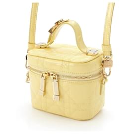 Dior-Dior Micro Cannage Enamel Heart Charm 2way Vanity Bag-Yellow