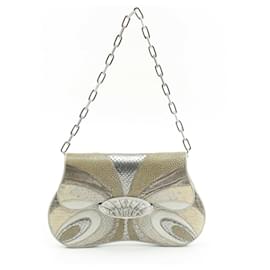Swarovski-Pochette en cuir Swarovski-Argenté,Métallisé