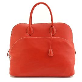 Hermès Hermes Bolide Relax 45 Leder Boston Tasche Rot