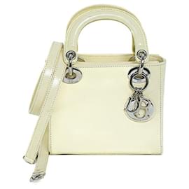 Dior-Dior Lady Dior Mini Leather Handbag-Brown,Beige