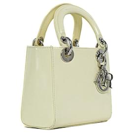 Dior-Dior Lady Dior Mini Leather Handbag-Brown,Beige
