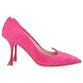 Roger Vivier I Love Vivier Pompes en Suède Rose Rose