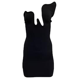 Autre Marque-Christopher Esber Salacia Strapless Asymmetric Stretch-Knit Mini Dress in Black Viscose-Black