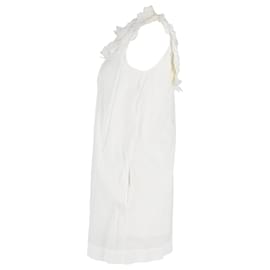 Fendi-Robe Mini à Col Roulé Fendi en Coton Blanc-Blanc,Écru