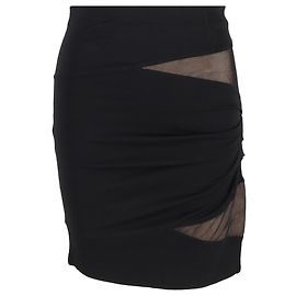 Autre Marque Falda mini de rayón negro con acentos de malla de Alexander Wang Negro