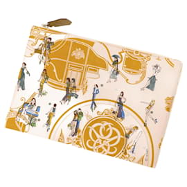 Hermès-Pochette en soie Hermes beige-Marron,Beige