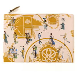 Hermès-Pochette en soie Hermes beige-Marron,Beige