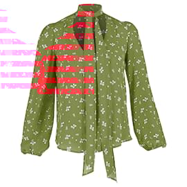 Autre Marque-Rixo Printed Blouse in Red Silk-Other