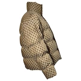 Balenciaga-Gucci X Balenciaga 2021 Hacker Project BB Supreme Down Jacket in Beige Polyester-Beige