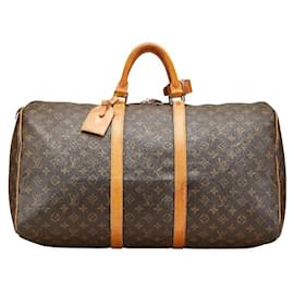 Louis Vuitton-Louis Vuitton Keepall 55 Monogram Boston Bag-Brown