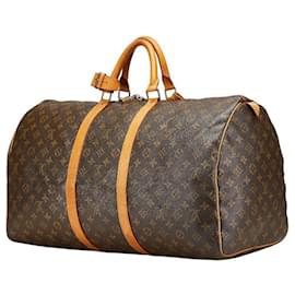 Louis Vuitton-Louis Vuitton Keepall 55 Monogram Boston Bag-Brown