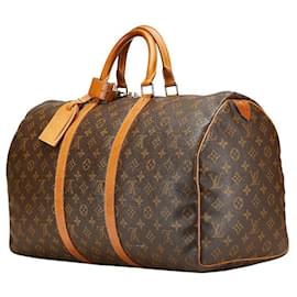 Louis Vuitton-Louis Vuitton Keepall 50 Monogram Boston Bag-Brown