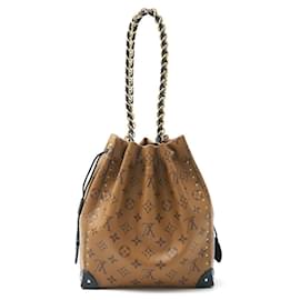 Louis Vuitton-Louis Vuitton Noe Trunk Monogram Reverse Leather Shoulder Bag-Brown