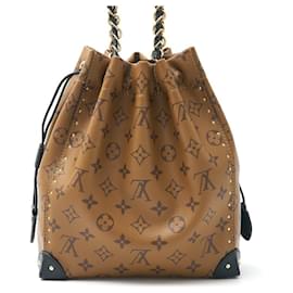 Louis Vuitton-Louis Vuitton Noe Trunk Monogram Reverse Leather Shoulder Bag-Brown
