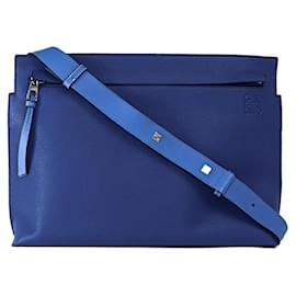 Loewe-Loewe Calf Leather T Messenger Shoulder Bag-Blue