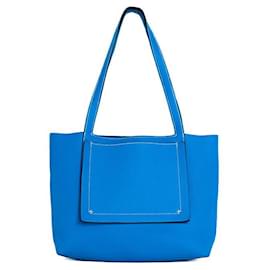 Hermès-Sac tote Hermes Cabas Elan 31 en Clémence-Bleu